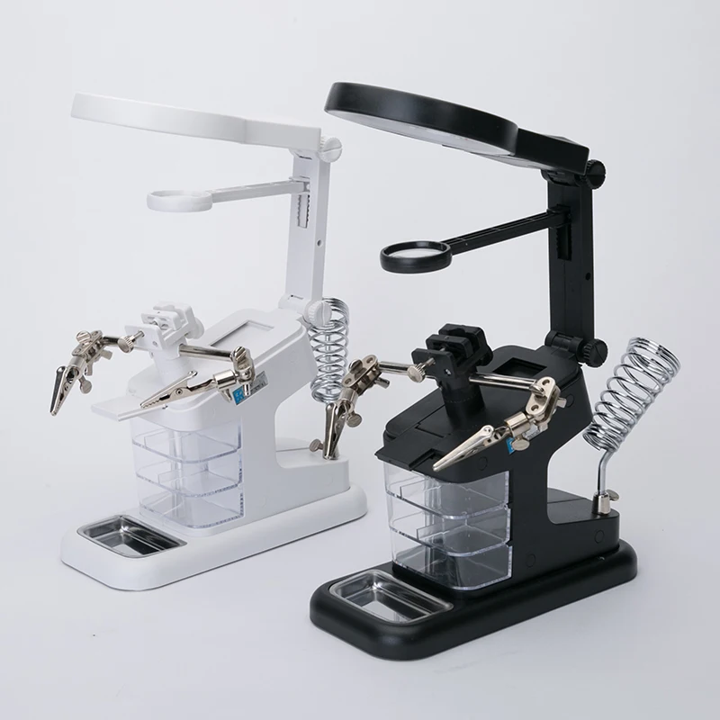 

Сварочное увеличительное стекло, светодиодная подсветка, вспомогательный зажим, лупа, лупа 3 в 1, ручная паяльная подставка, держатель, станция