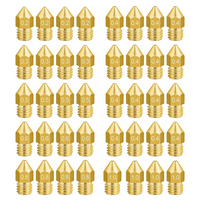 30PCS 3D Printer Extruder Nozzles Extruder Print Head 0.2 0.4 0.6 0.8 1.0mm for 1.75mm 3D Printer R10 CR10S Ender-3
