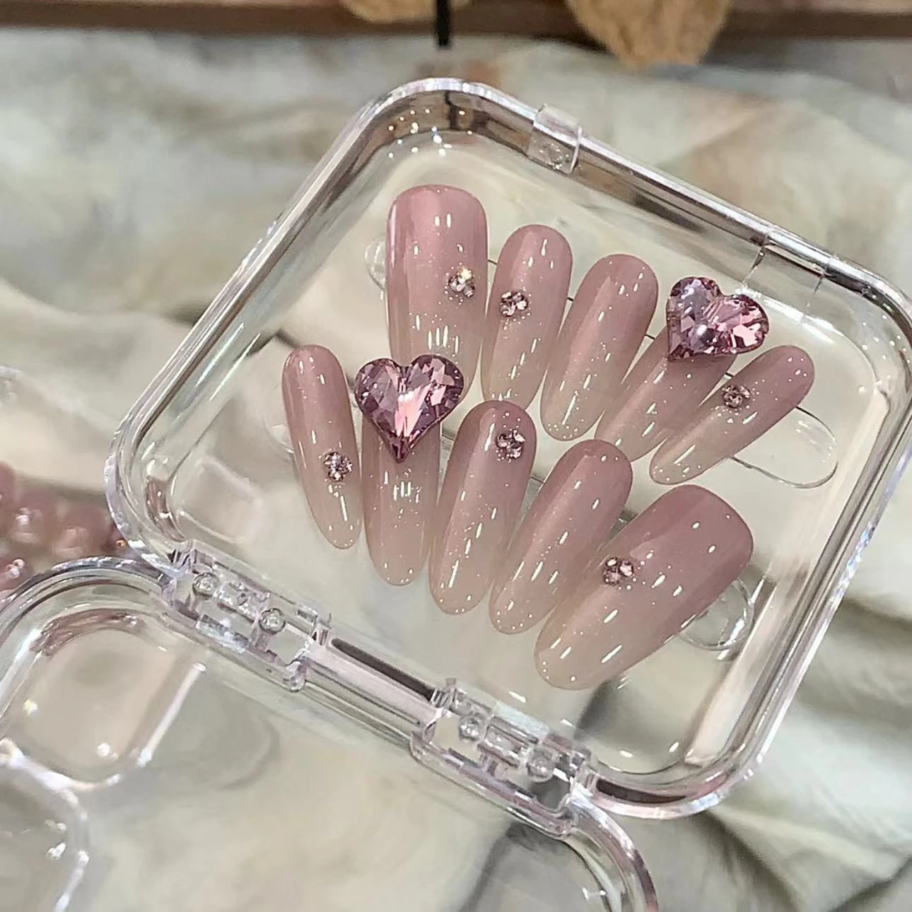 

Purple Moonlight Fine Flash Pink Purple Gradual Change Pink Nude Wear Armor Custom Nail Piece