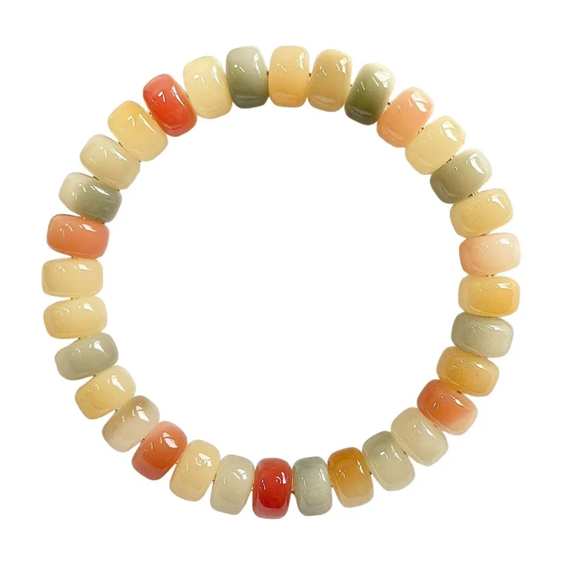 Matcha Grapefruit Tablet Bead Bodhi Bracelet for Men Women Students Silent Worry Beads Meditation Prayer Bracelet Gifts