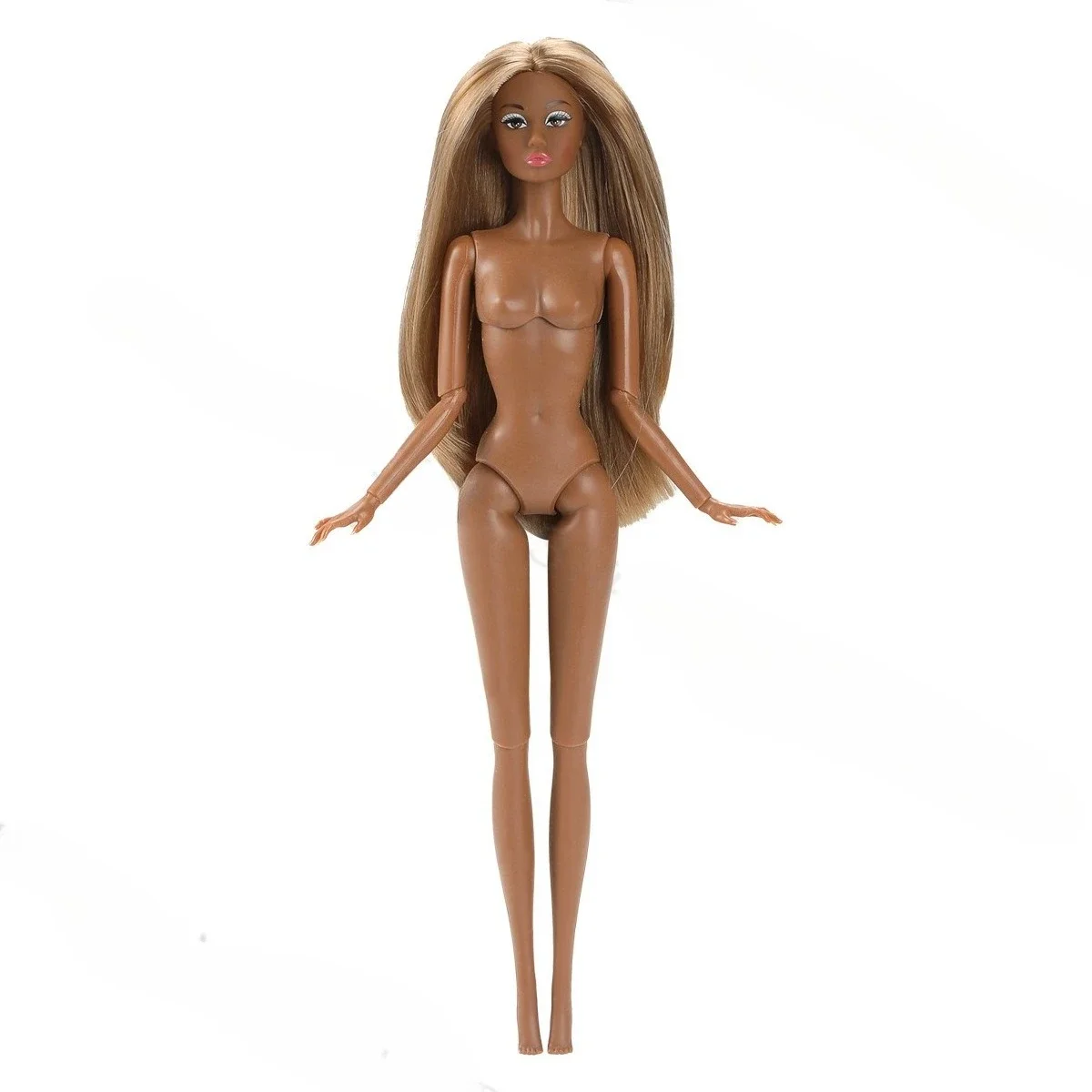 Neue Supermodel-Puppe mit Haaren, dunkelbraune Haut, 32 cm Höhe, afrikanische Puppe, Modell, Mädchenspielzeug, Anziehspielhaus, 1/6 Puppenzubehör
