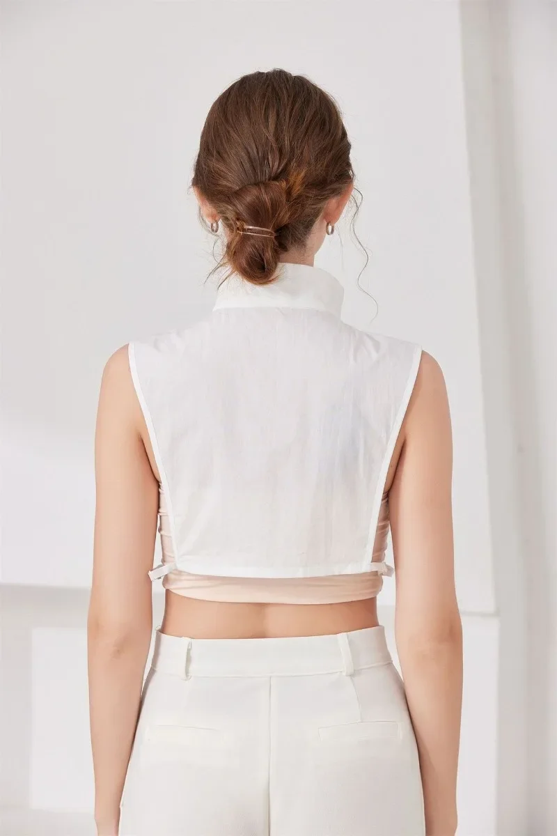 여성용 블라우스 스웨터 칼라 탈부착 가능한 가짜 칼라 화이트 하프 셔츠 스탠드 가짜 칼라 의류 액세서리