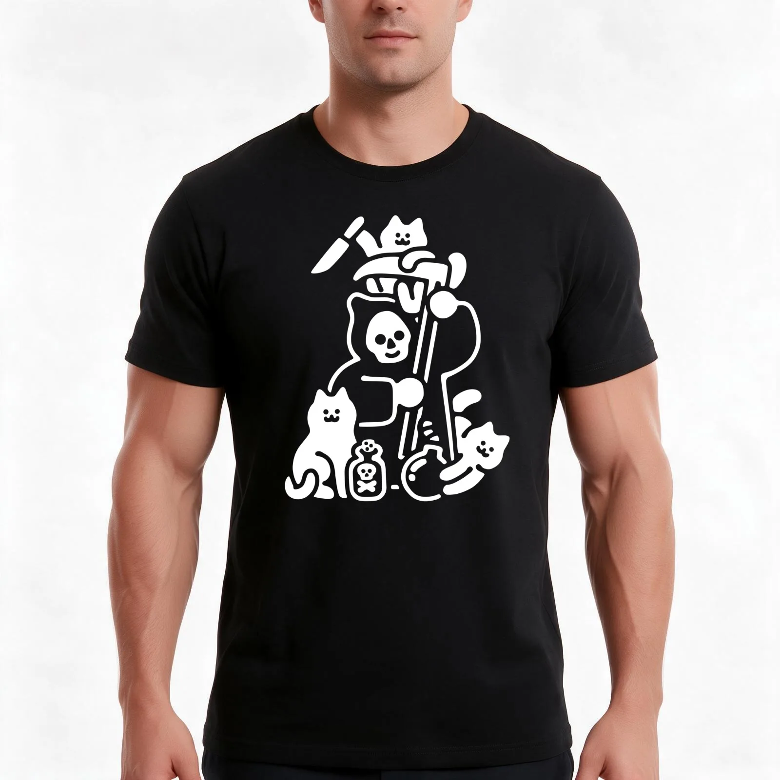DEATH'S LITTLE HELPERS T-Shirt Summer Casual Cotton Tee Oversized Streetwear Tops Vintage Graphic Print Unisex Men Women
