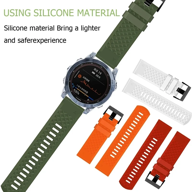 Quickfit Silicone Band For Garmin Fenix 7 7X Pro 6X 6 Pro 5 5X Plus Epix Pro 2 47mm 51mm Watch Strap 26/22mm Wristband Bracelets
