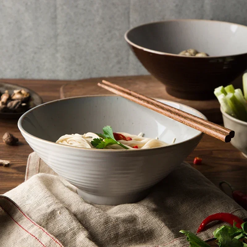 Japanese Ramen Bowl Household Ceramic Large Noodle Bowl Soup Bowl Creative Restaurant Beef Noodle Bowl Eating Noodle Bowl