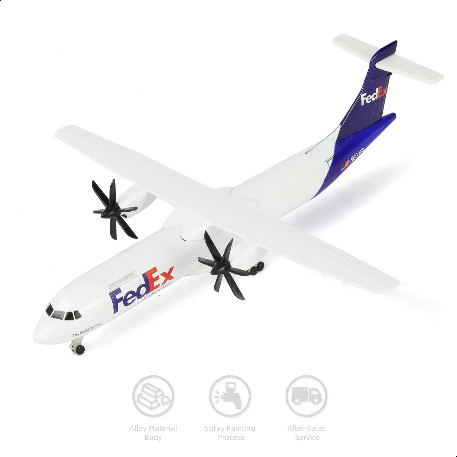 

20cm ATR 72 Cargo Airplane Model with Stand for FedEx Plane Model Toy Kits for Adult Aviation Gifts Collections and Displays