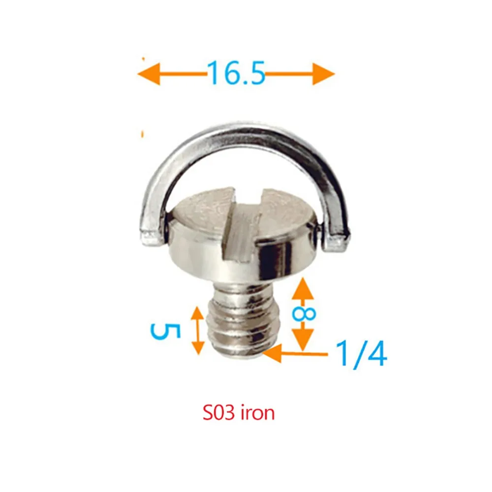 1Pcs For Tripod Monopod Ballhead Camera Mount Screw Dslr Photo Camera Fixed Plate Adapter Screw Quick Release 1/4 Inch D-ring