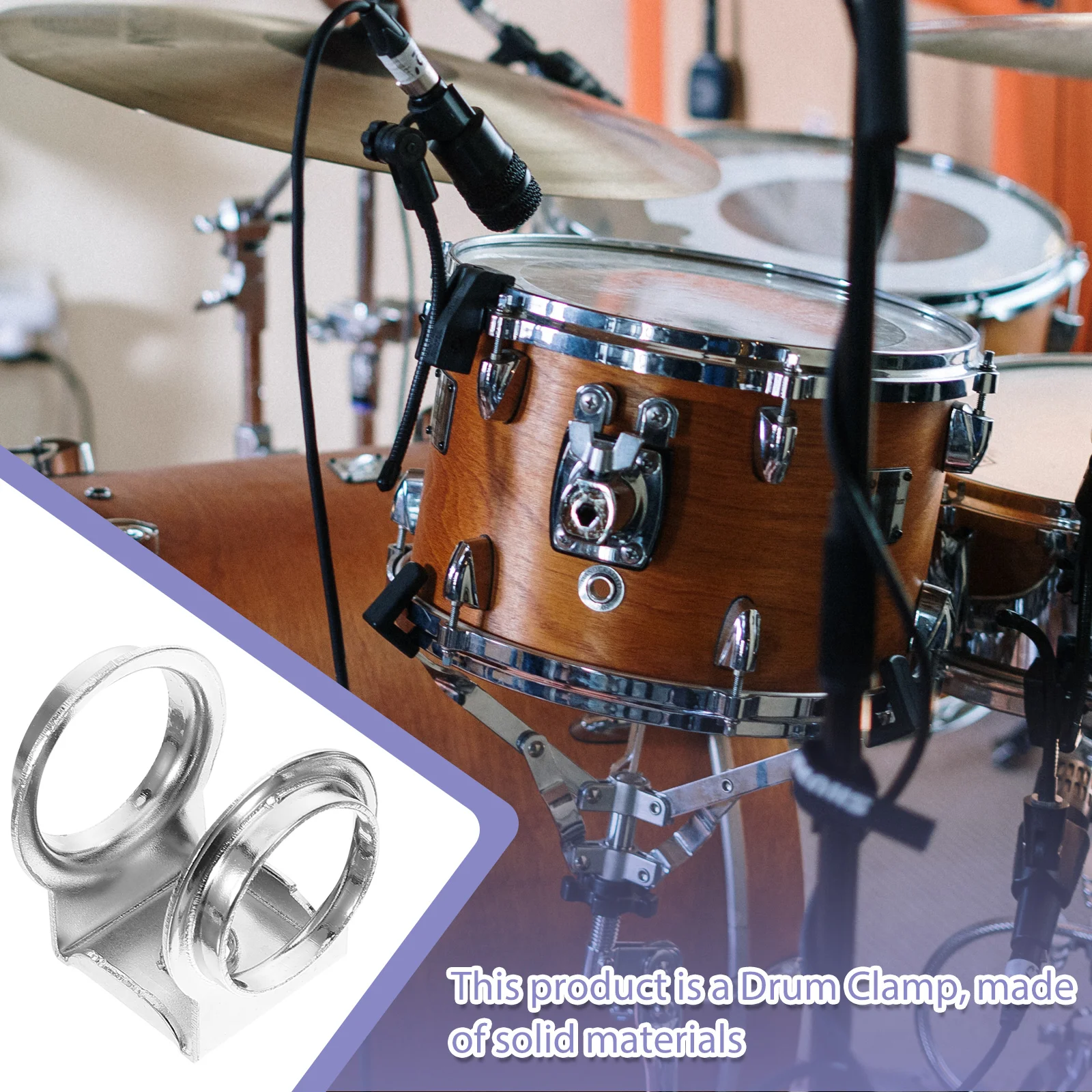 

10 Pcs Drum Kit Accessories Extension Clamps Holder Musical Instrument Silver Iron