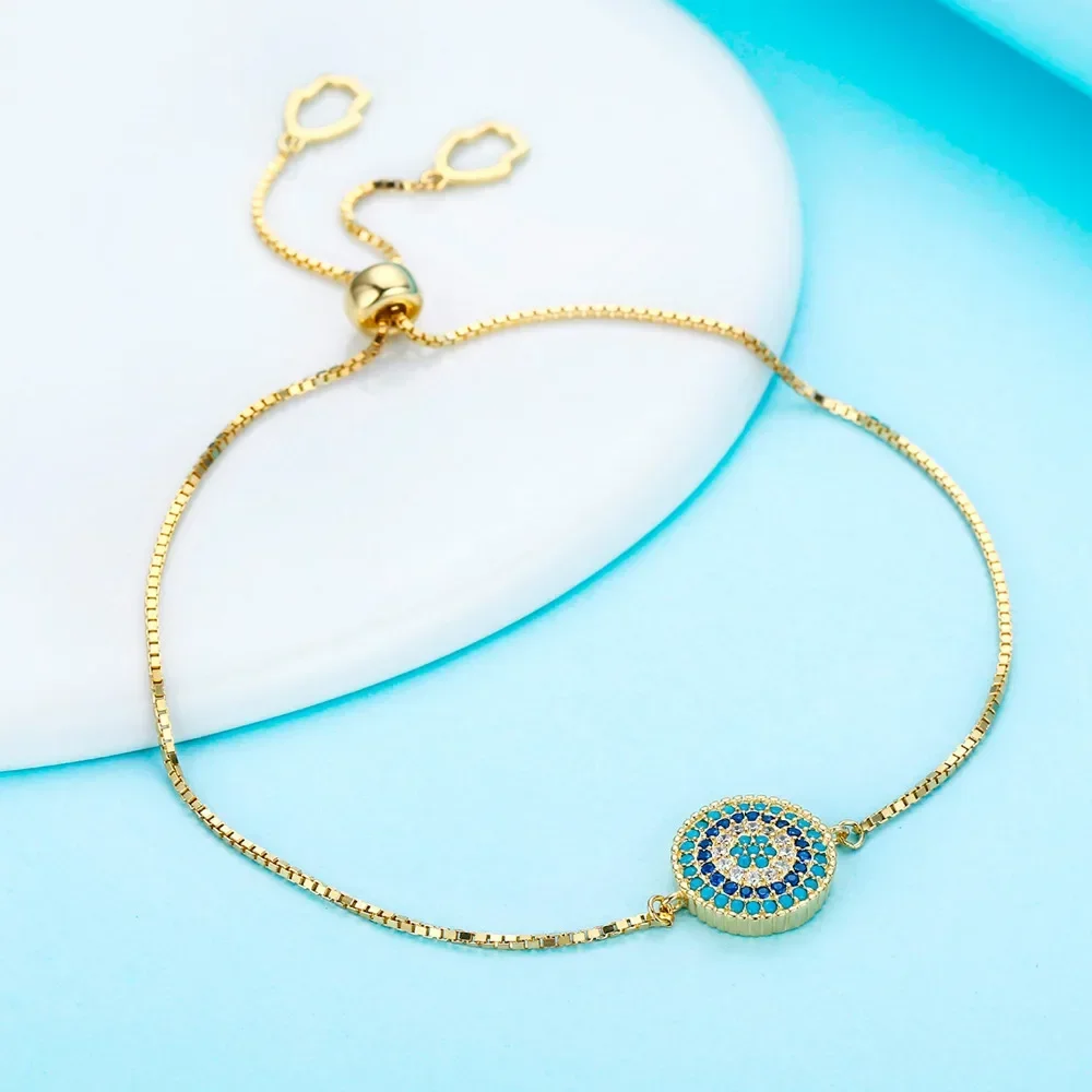 KALETINE 925 Sterling Silver Bracelet Paved Cubic Zirconia  Turkey Good Luck Hamsa Evil Eye Charm Bracelet Women Men Jewelry