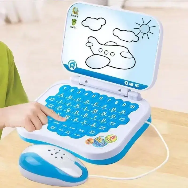小さなラップトップ学習玩具,バイリンガル,早期学習,消去可能,書き込み可能,多機能,新品