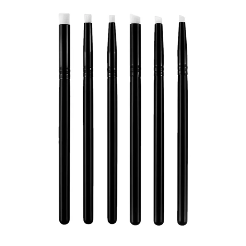 HLZS-6Pcs Flat/Angled Mini Detailed Blending Brushes Painting Brushes Crafting For Small Details Ink Blending Brush