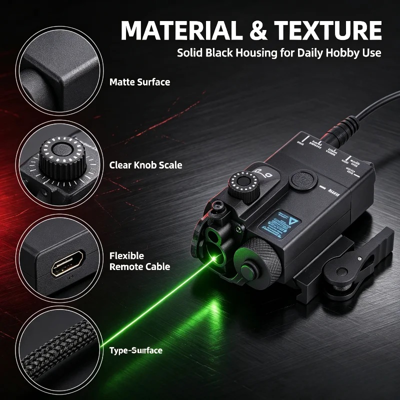 20mm Guide Rail Install Laser Module Adjustable Beam Type-C Rechargeable Remote Switch Design Hobby Entertainment Parts