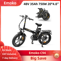 Emoko C94 Electric Bike Foldable 750w 48V 35Ah 20*4.0 Inch Off-road Fat Tires Folding E-bike Hydraulic Disc Brakes 50km/h 150km