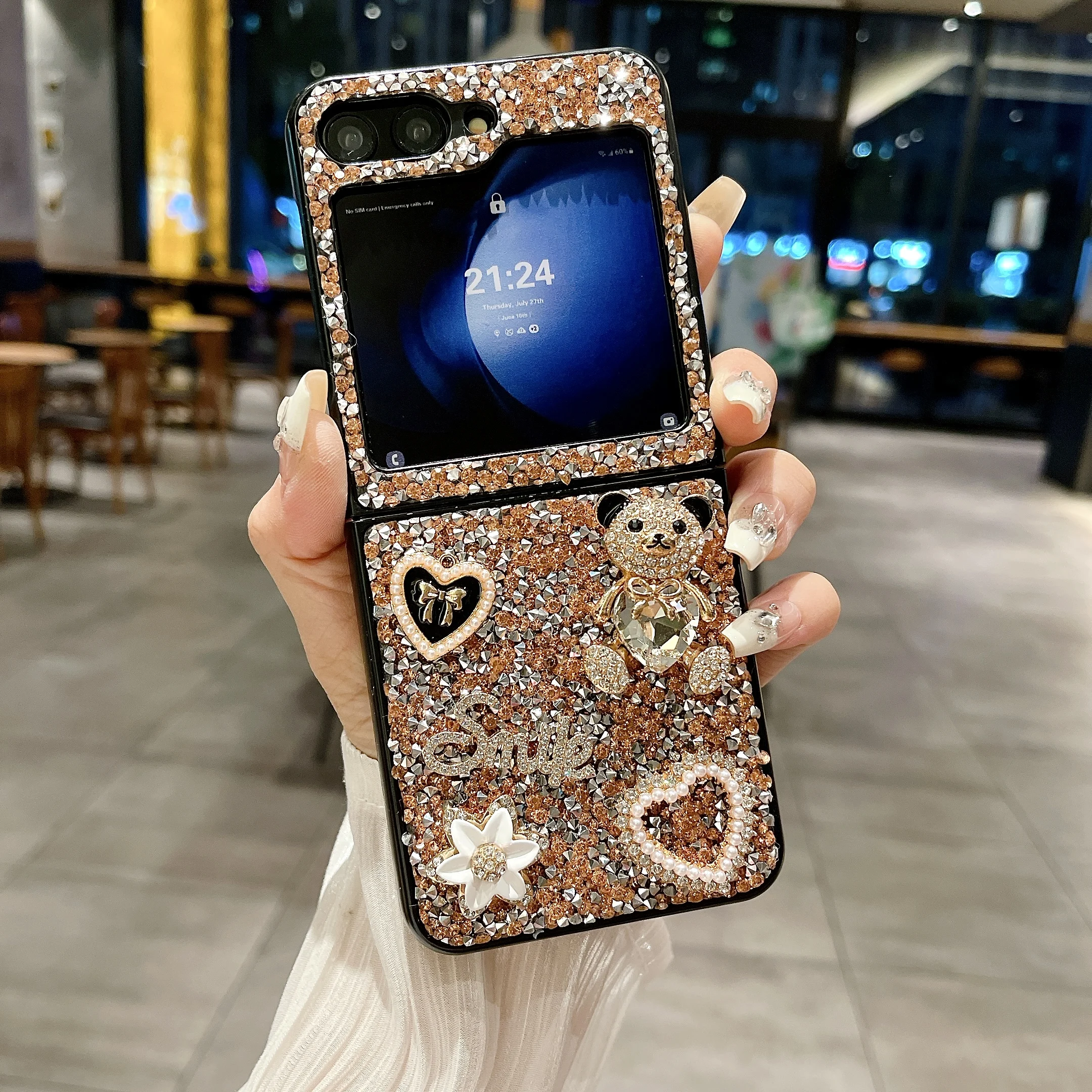 Suitable for Samsung Z Fold 7 6 luxury shiny diamond phone case, suitable for Samsung Galaxy Z Flip 7 6 5 4 3 Flip 6 Z Flip 6