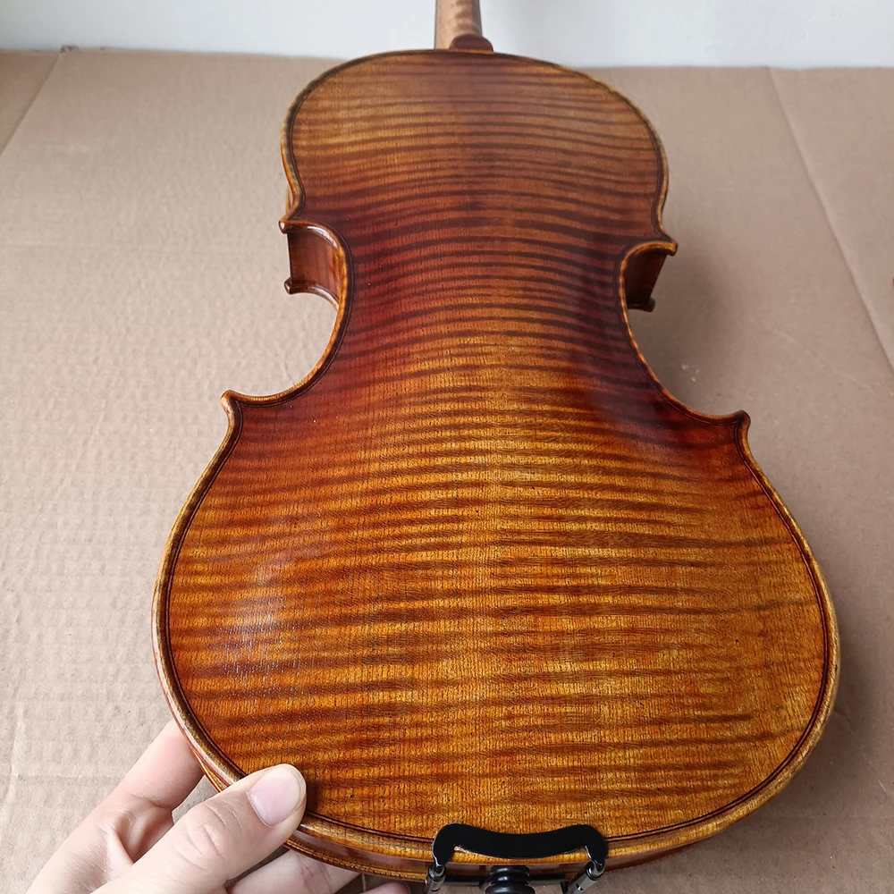 Over 50 years High-end handmade Italian vintage oily varnish 4/4 Violin Guarneri violino brazilian bow with Box