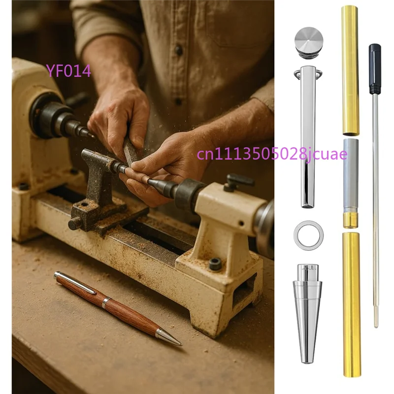 7mm Slimline Pen Kit Wood Turning Twist Pen with Refills Brass Hardware 5 Finishes DIY Lathe Turning Set