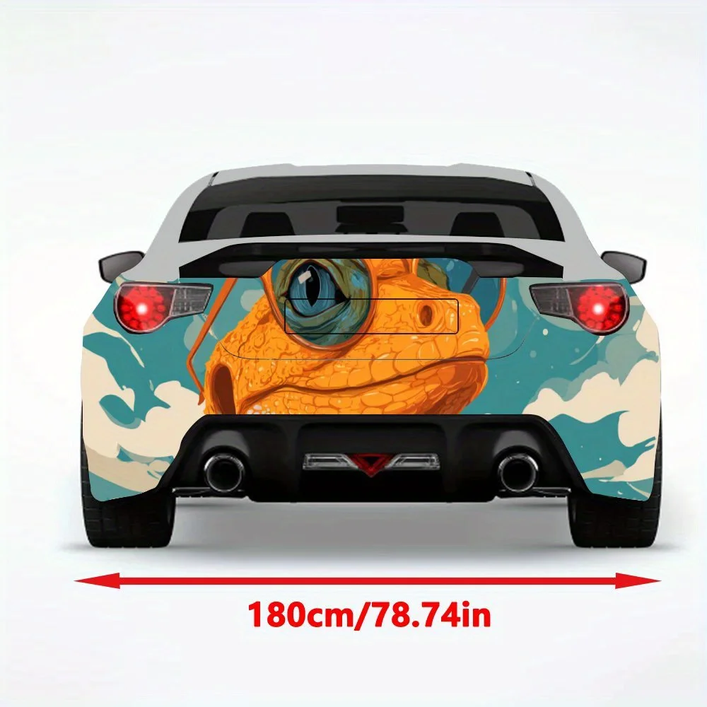 Cool Lizard with Sunglasses Car Sticker,Vinyl Decal for Car Rear, Waterproof Self-Adhesive Vinyl Stickers for Vehicle Tail and B