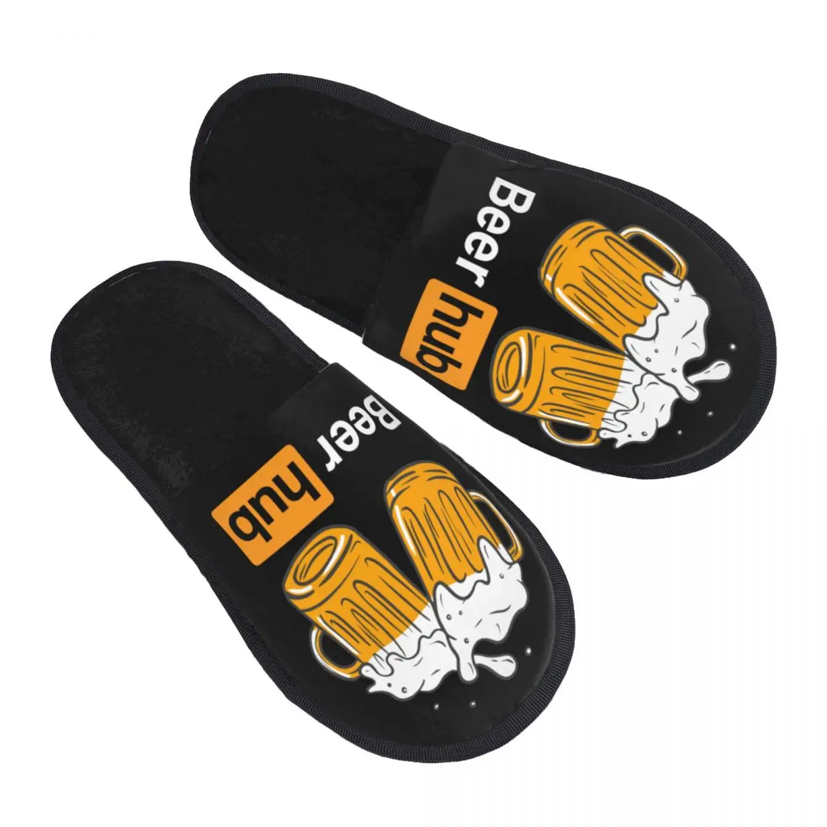 Chinelos personalizados Beer Hub Memory Foam para mulheres, aconchegante, quente, casa