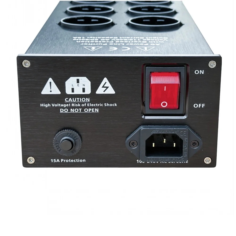 MATIHUR-Audio Noise Filtro AC Power, Proteção Contra Surtos, Condicionador De Energia, Purificador, Tomadas UE Power Strip, e-TP80