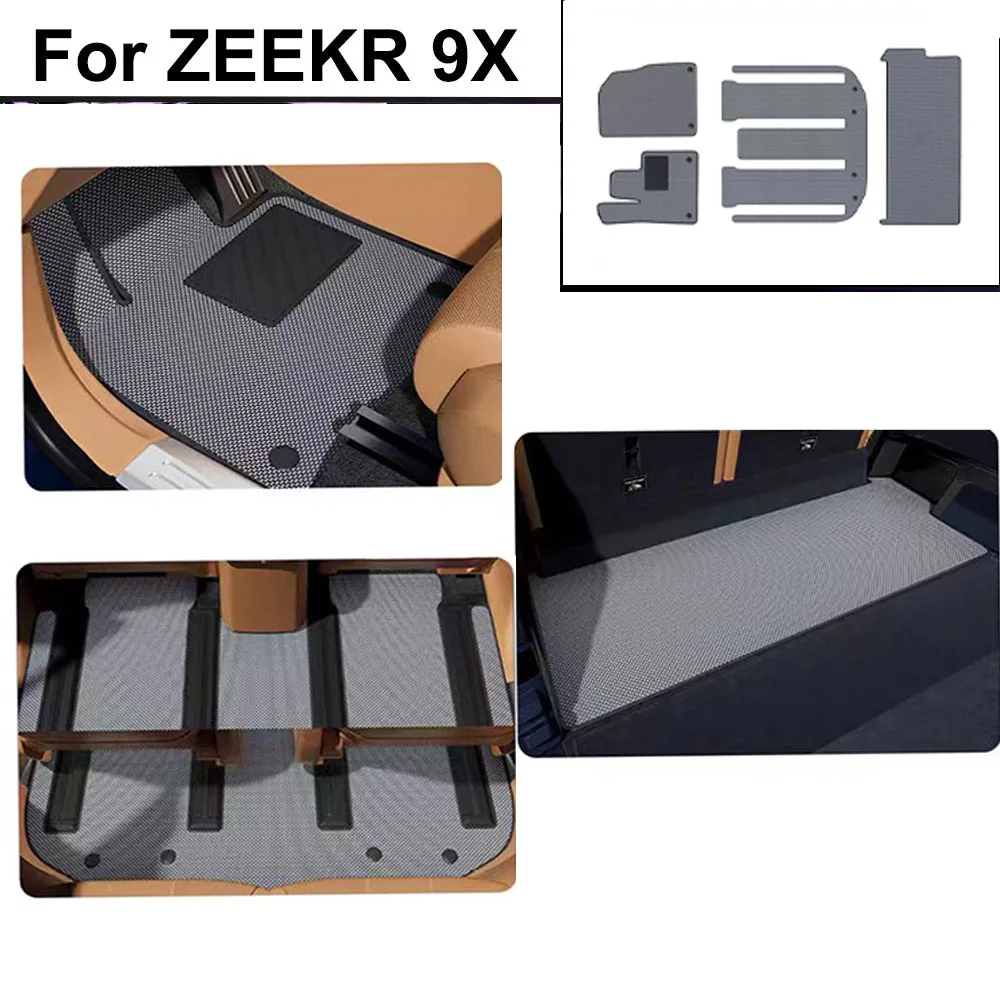 

Для ZEEKR 9X 2025 2026: Коврики из ТПР с узором под карбон, огнестойкие, водонепроницаемые, противоскользящие, детали для модификации салона