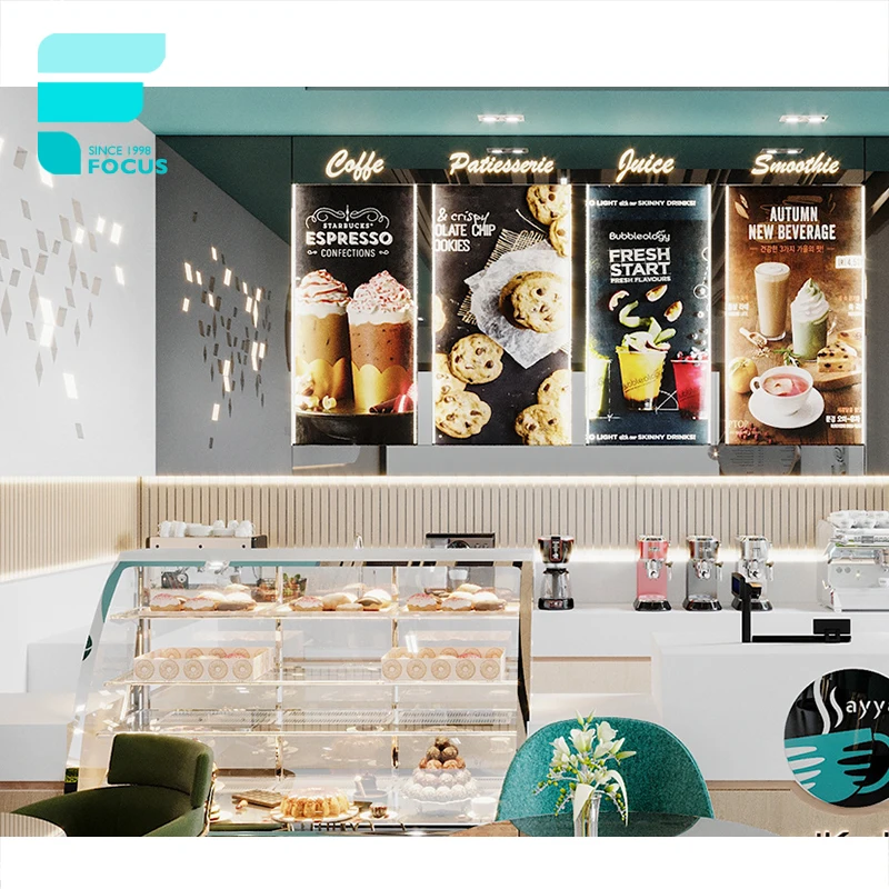 {Custom} Modieuze Koffiewinkel Retail Display Balies Tafel En Stoel Cafe Showroom Design Ideeën Restaurant Meubilair