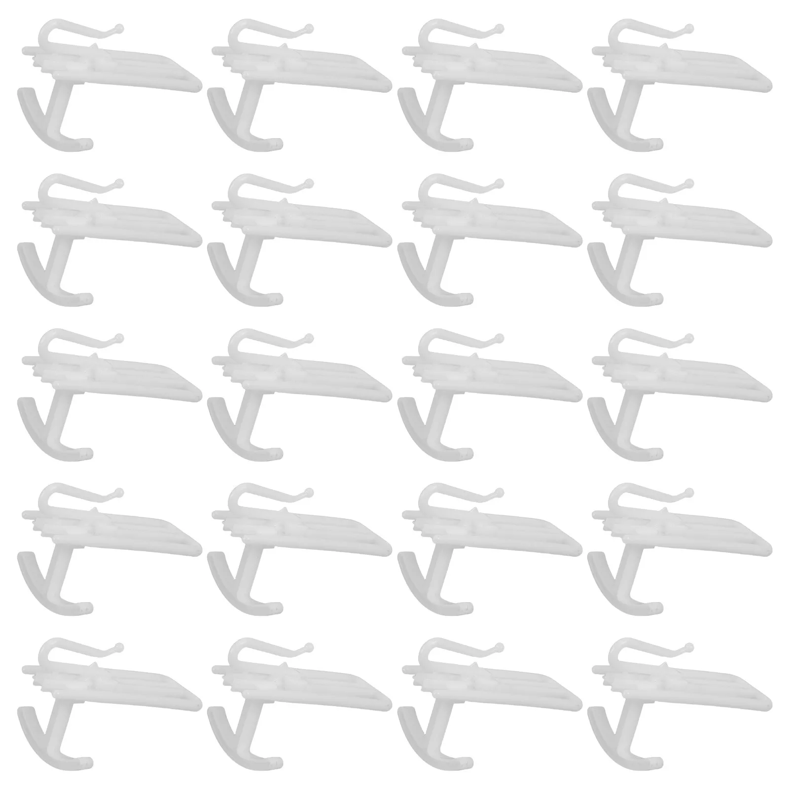 20Pcs Plastic Adjustable White Curtain Hooks For Living Room For Curtain Hanging Home Organized Pleated Clips Flexible