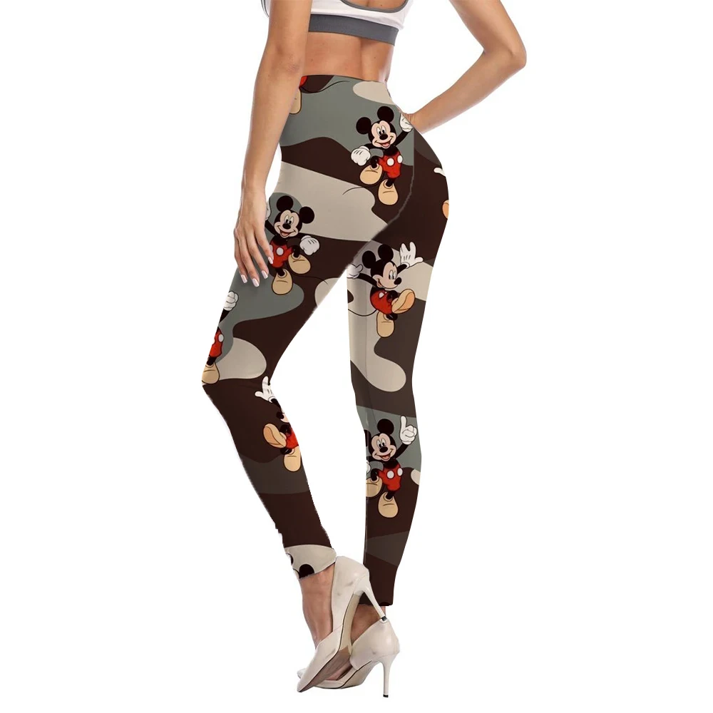 Disney Mickey Mouse print Gym Leggings Women Yoga Pants Booty Lifting Leggings Pants Women camouflage Clothing Fitness Wear