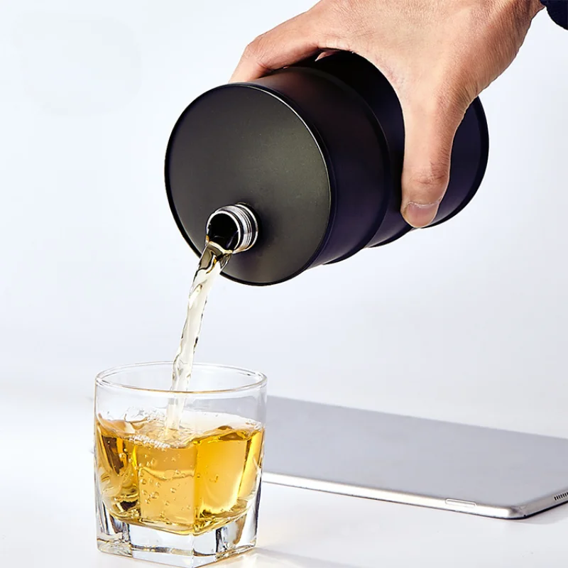 Hot Sales 25oz Creative My Water Bottle Vodka Oil Drums Flagon Whisky Funnel Stainless Steel304 Alcohol Liquor Hip Flask