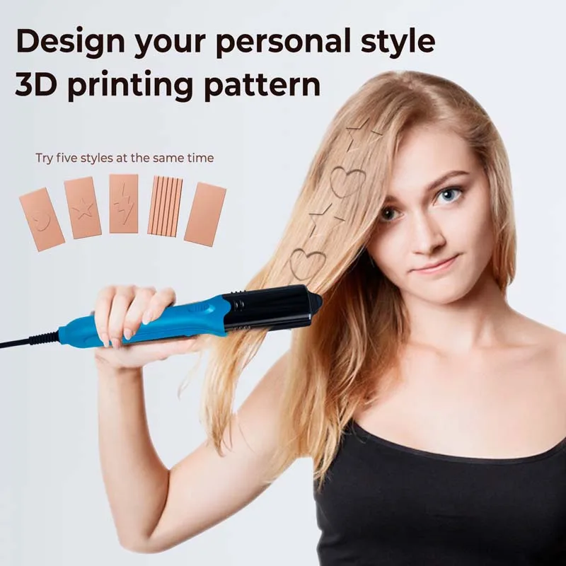 3D Styling Straight Hair Clip Household Electric Lightning Loving Heart Splint 5-in-1 Women's Hair Straightener