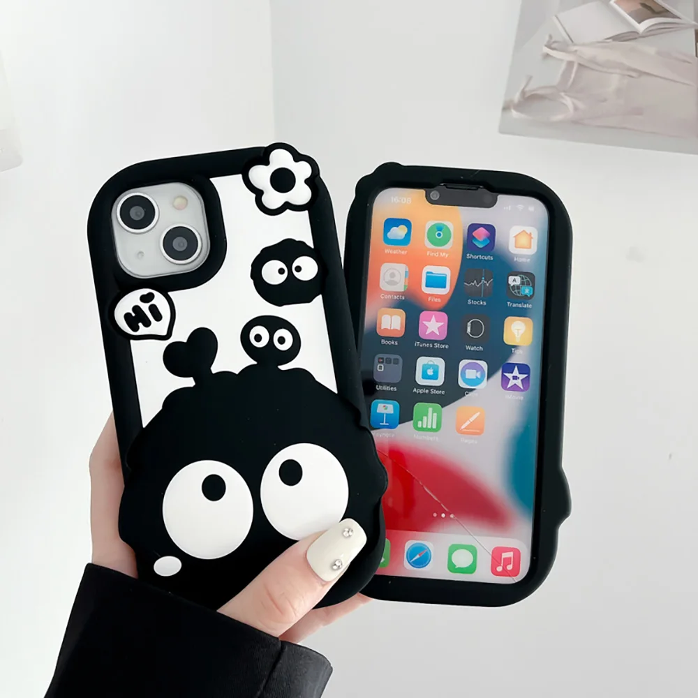 Für iPhone 11 12 13 14 15 16 Pro Max Cartoon Kohle Kugelkopf Hülle Weiche Silikonhülle – Detail 4