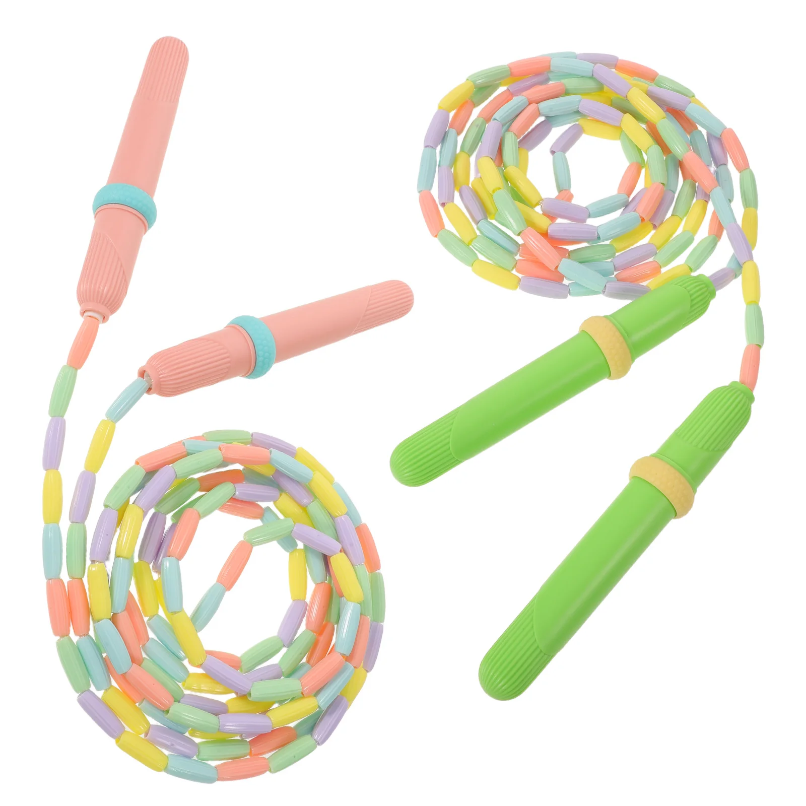 2 Stuks Kralen Springtouw voor Kinderen Lichtgewicht Verstelbare Kinderen Outdoor Fitness Springtouw Party Favor en Elementaire Pe