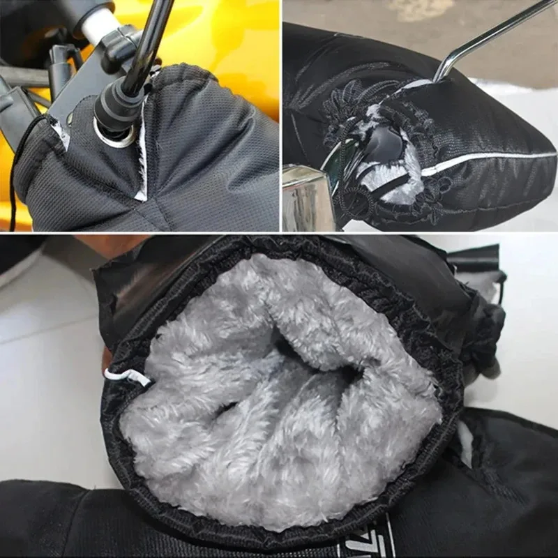 Protective Electric Scooter Thick Warm Handlebar Grip Handle Bar Muff Rainproof Motorcycle Gloves Guante Moto Winter Glove