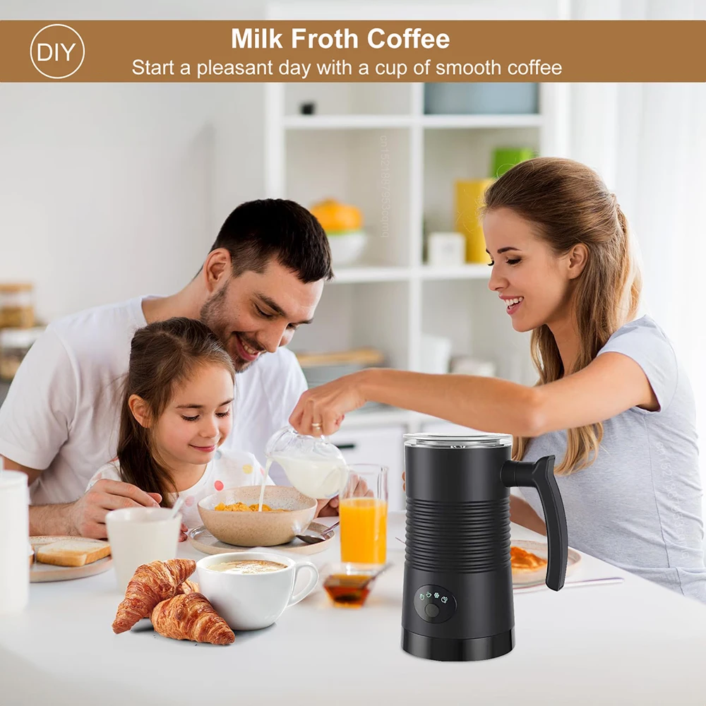 Electric Milk Frother Automatic Rotary Foamer for Coffee Cappuccino Latte 4 in 1 Hot and Cold Foam Maker Milk Frother Foamer