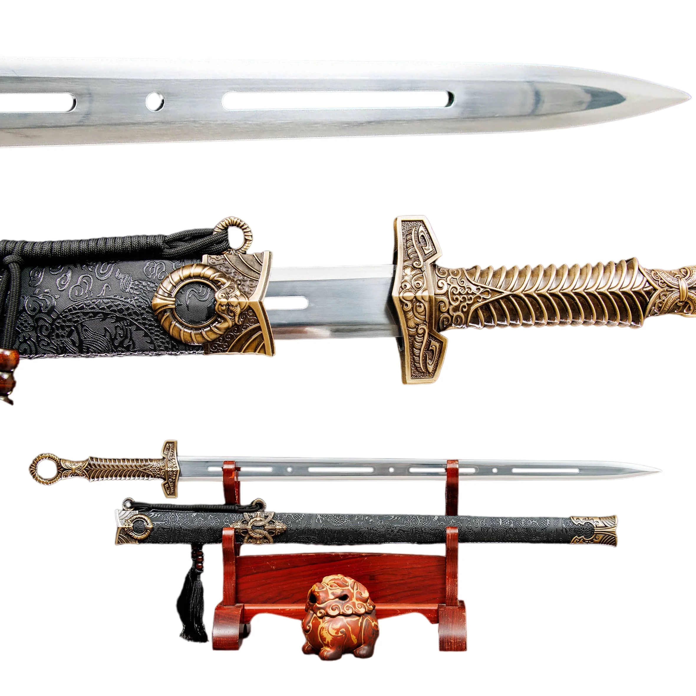 Medieval Viking carbon steel hollowed-out sharp blade Samurai Sword with full tang katana a gift for warriors and ninjas,arts