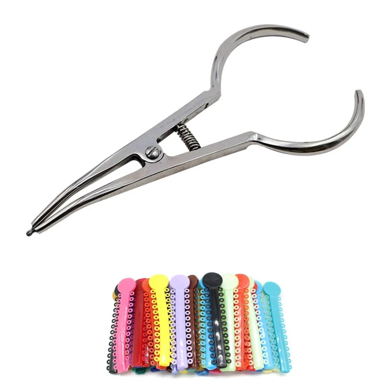 

Dental Orthodontic Separator Placing Pliers Elastic Ligature Ties Forceps Dentist Rubber Ring Materials