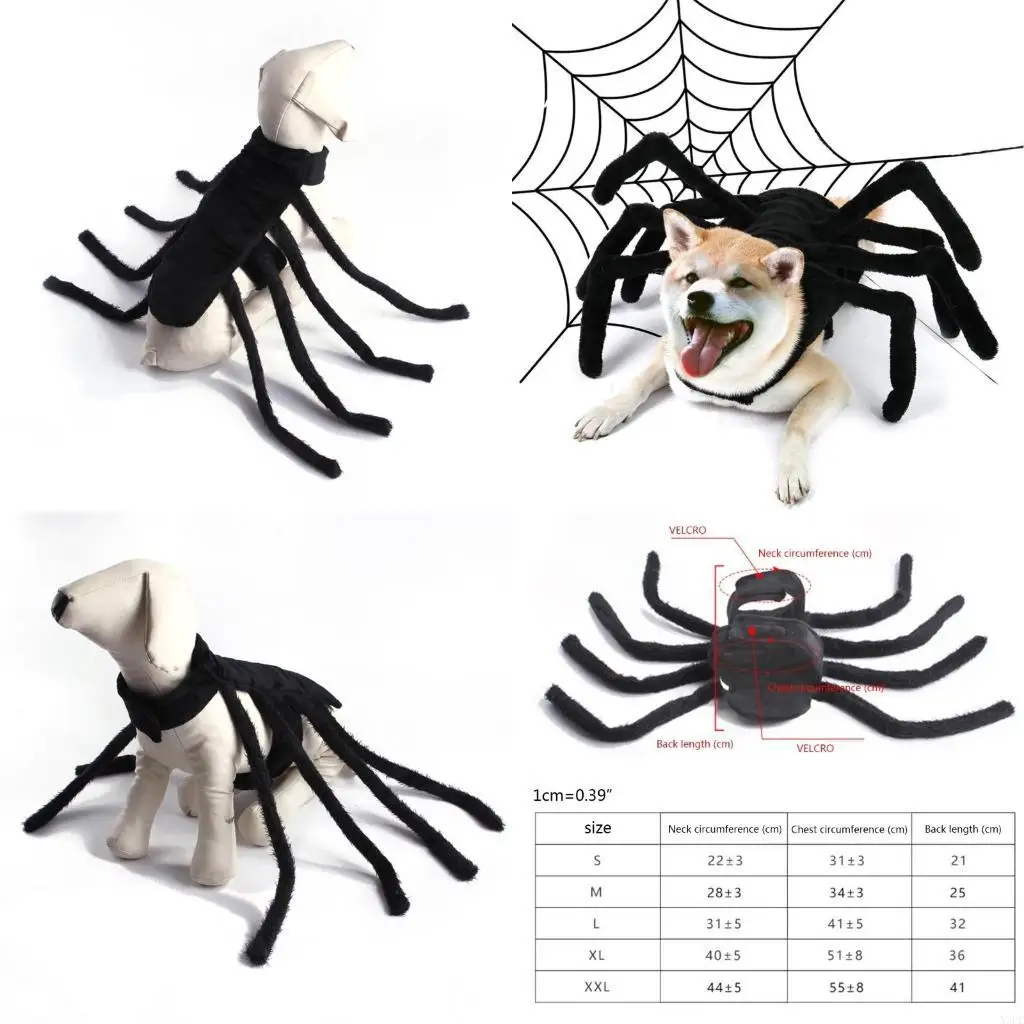 

Костюм на Хэллоуин для домашних животных для кошек и собак, костюм паука для праздничных вечеринок, реквизит для косплея, наряд