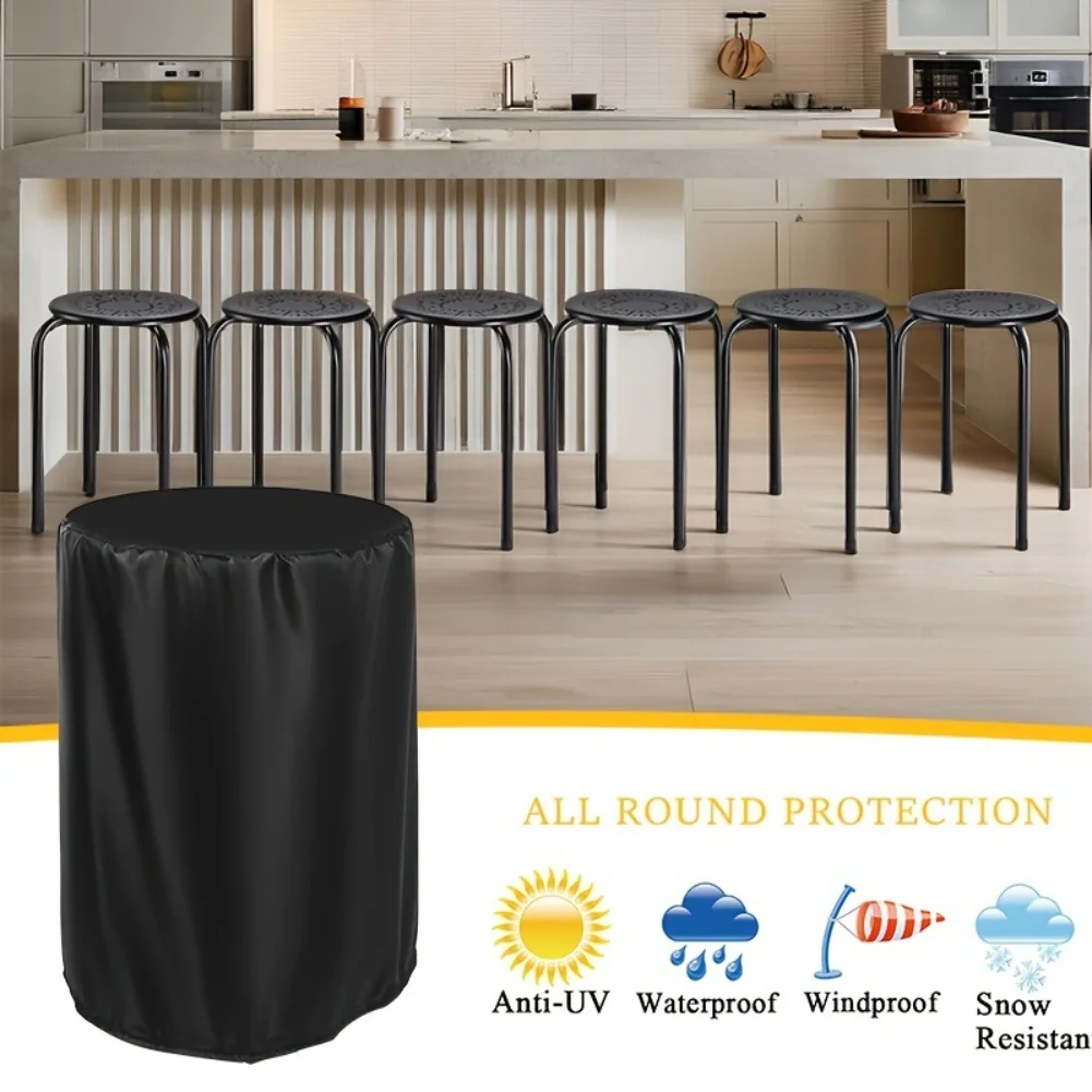 Round Stool Cover 210D Oxford Waterproof Fabric Fits 39 64cm Stools Protects Against Moisture Dirt Suitable for Restaurant Use