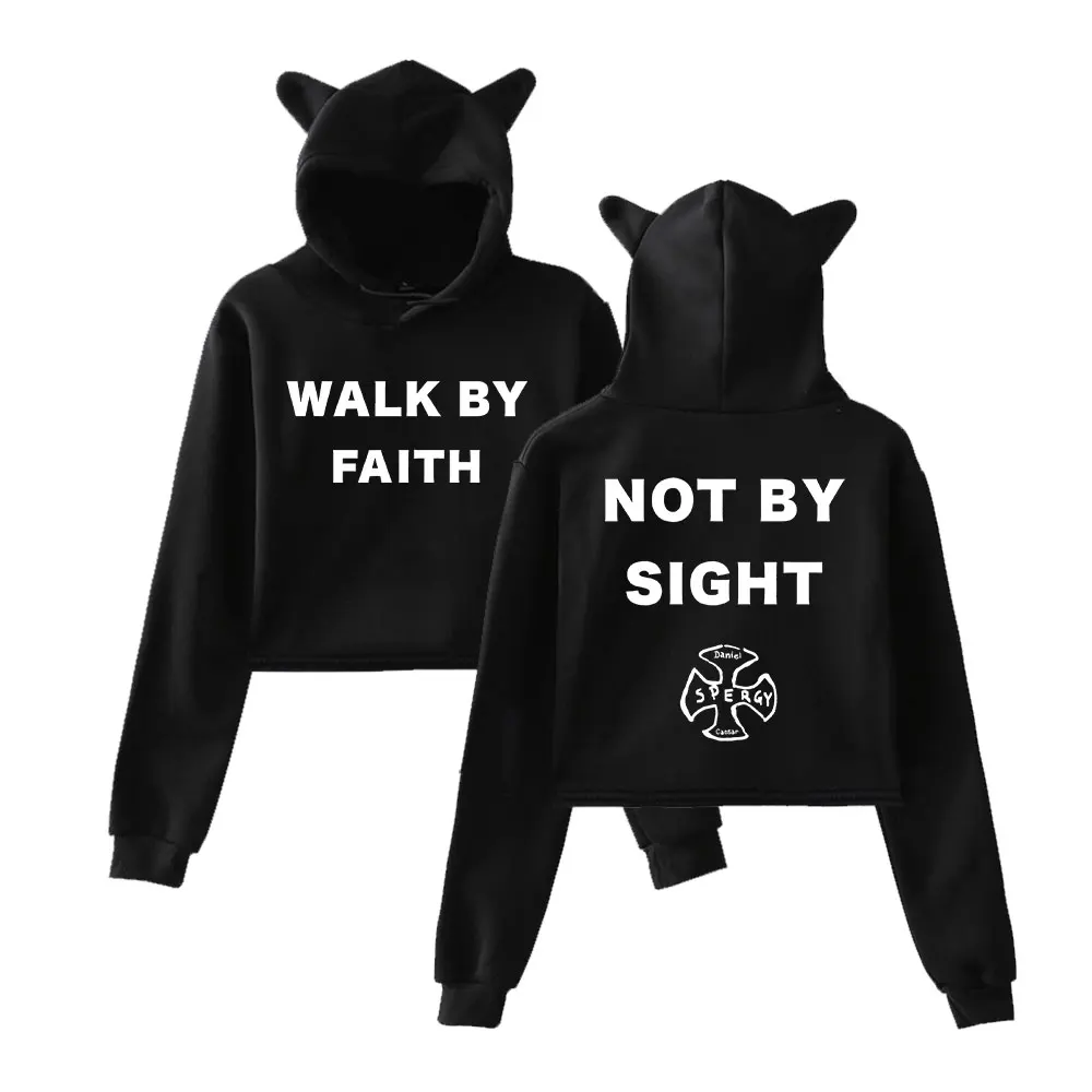 

Толстовка с капюшоном Daniel Caesar Walk By Faith, женская толстовка с капюшоном и длинными рукавами, повседневный модный укороченный топ