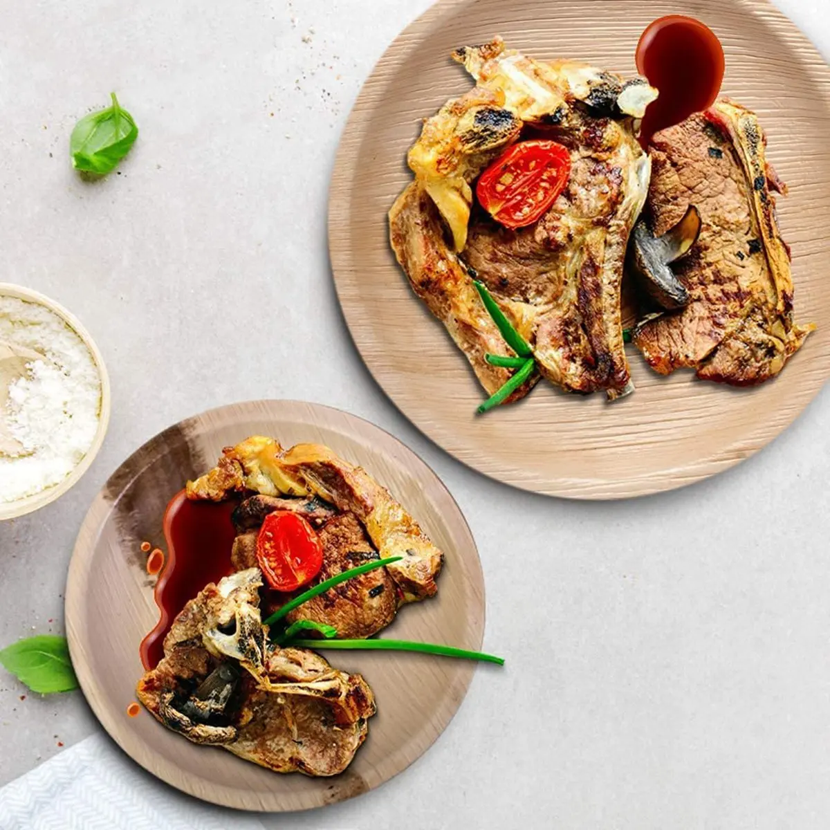 N89R أطباق أوراق النخيل القابلة للتحلل البيولوجي والقابل للتصرف، متينة وآمنة للاستخدام في الميكروويف والفرن (20، 8 بوصة لوحات مستديرة)