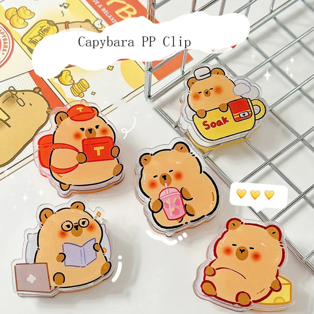 

Capybara Capybara PP Clip Bookmark Paperclip Acrylic Paper Clip Decorative Cartoon Cartoon Memo Clip