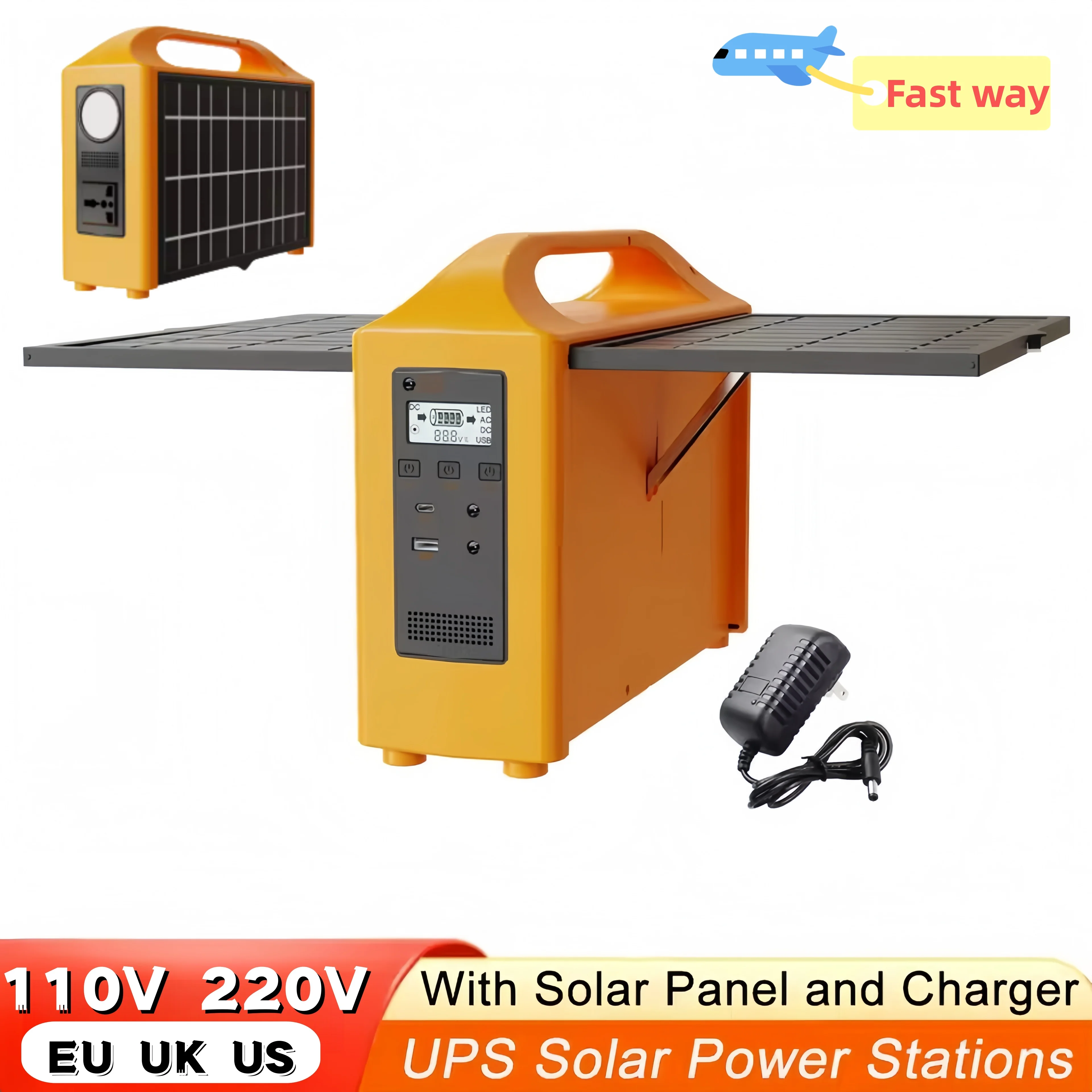 100W Portable Power Station 110V 220V Solar Generator UPS Mobile Power Station Power Bank 24000mAh With Solar Panel For Camping