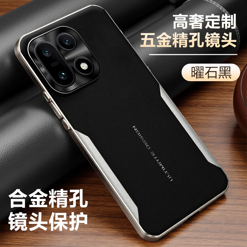 

Funda For Oneplus 15 Case Luxury Matte Leather Texture Electroplated Frame Glare Camera Protection Back Cover