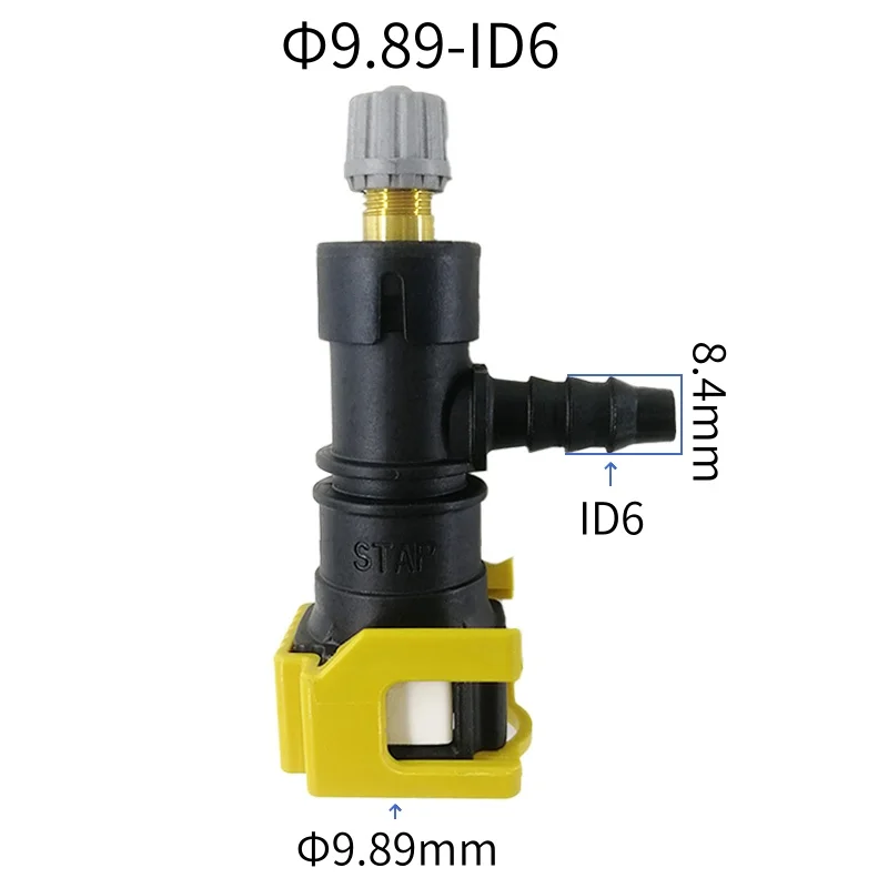 9.89mm fuel line quick connector 9.89 ID6 tee connector plastic female connector fittings with high quality 1pc