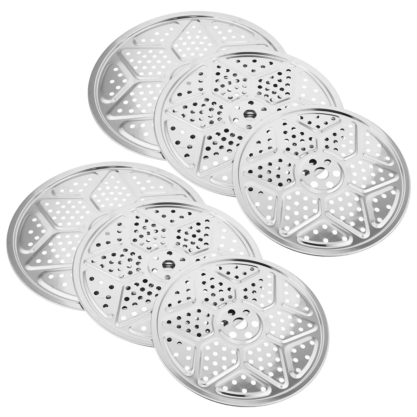 6Pcs Round Stainless Steel Planter Insert Drainage Hole Flower Pot Lift Insert Large Tall Planters Plant Riser Indoor Outdoor