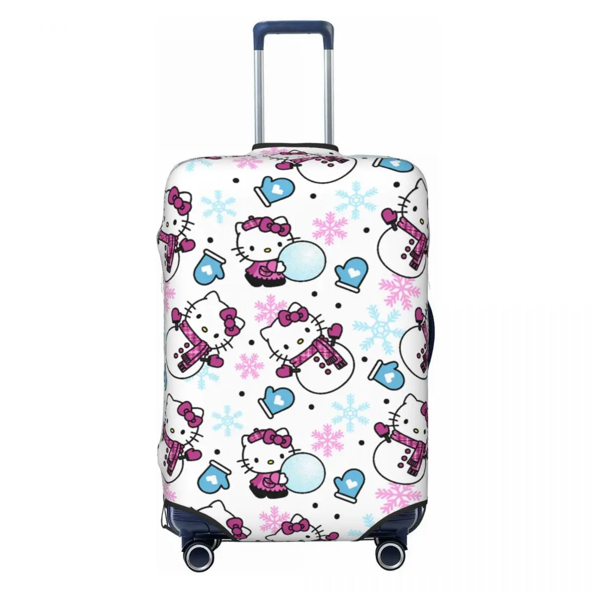 

Cute Snowflake Hello Kitty Cat Luggage Cover Protector Elastic Kitten Anime Travel Suitcase Covers
