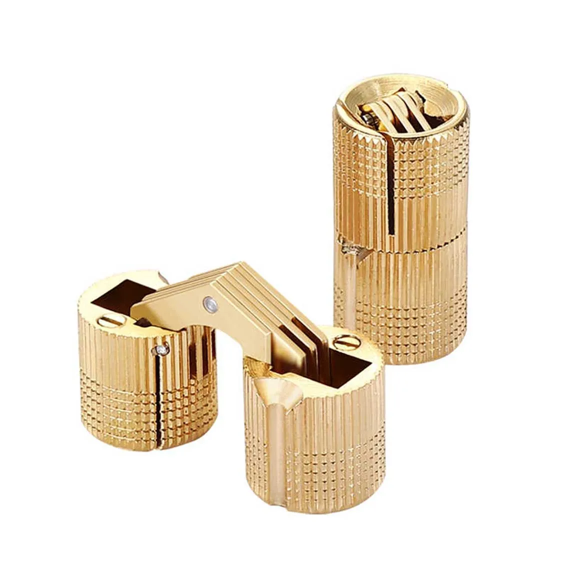 Brass Hinges Hidden 8 10 12 14 16 18-24mm Copper Hinges Cylindrical Cabinet Invisible Door Hinges for Furniture Hardware