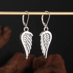 Retro Angel Wings Drop Earrings Gothic Punk Hypoallergenic Feather Earrings Men Women Fashion Cool Jewelry Gift