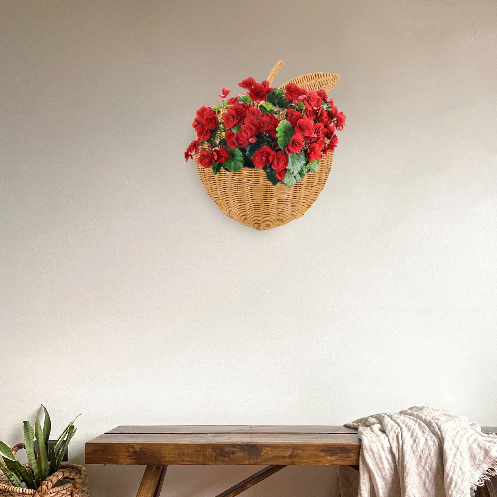 

Organizing Wicker Apple Basket Storage Baskets European Style Apples Woven Hanging