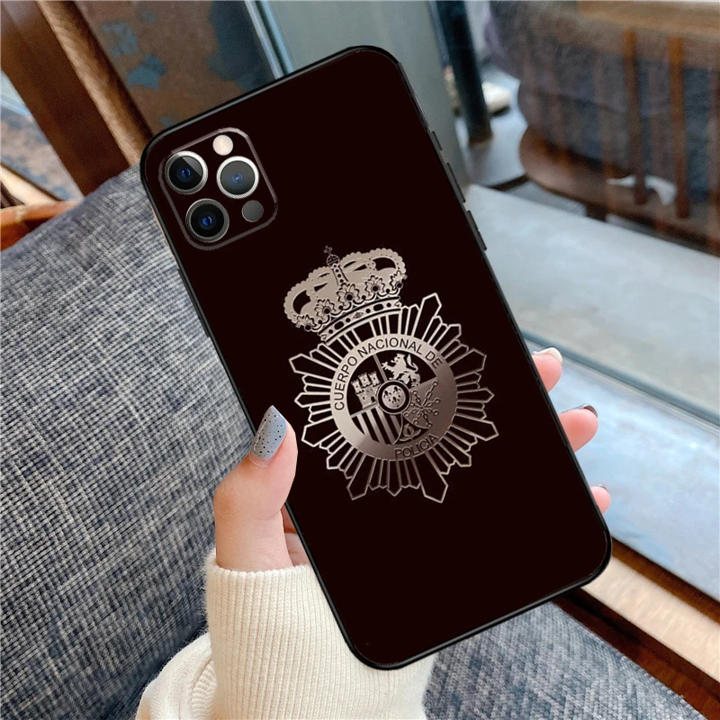 Spain National Police Logo Phone Case For iPhone 11 12 13 14 15 16 Pro Max 12 13 Mini X XR XS MAX 14 Plus Cover