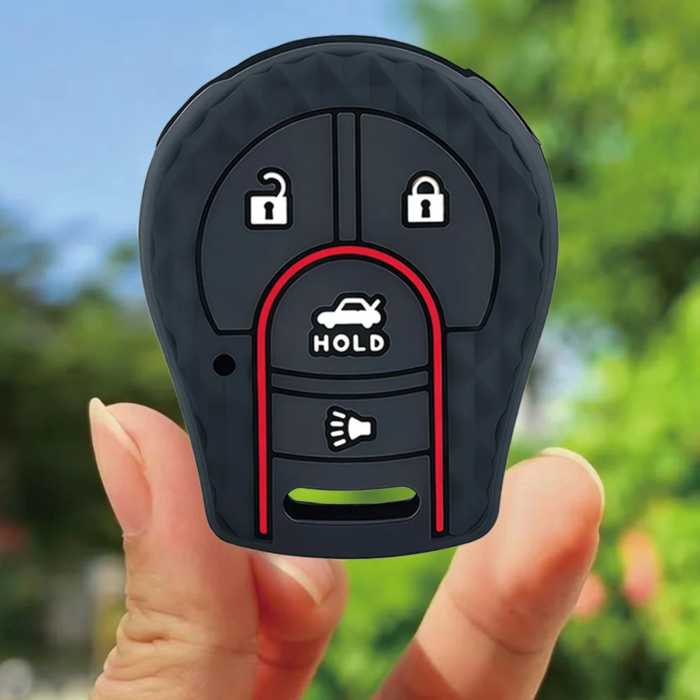Silicone Soft Rubber Car Key Fob Case For Nissan Juke Micra Qashqai March Tiida 4 Button Car Key Cover Holder